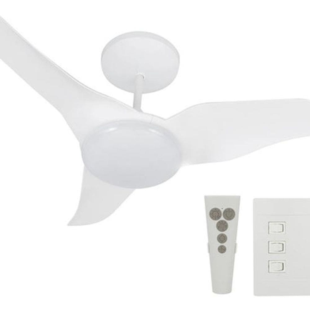 Ventilador Teto Controle Parede 80cm White Slim 220v