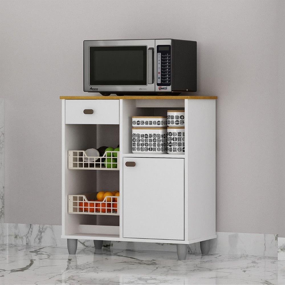 Fruteira Multiuso Nature 1 Porta 1 Gaveta Suporte para microondas bebedouro