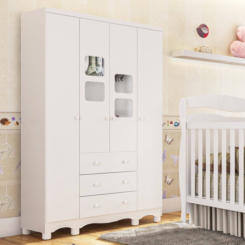 Guarda Roupa 4 Portas 3 Gavetas Uli New Móveis Peroba