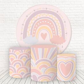 Painel Redondo E Capas Tecido Sublimado Boho Fkpc-959