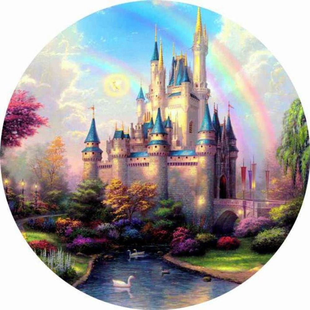 Painel Redondo 3D Sublimado Castelo Frd-282