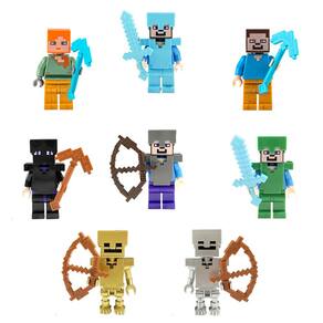Kit 8 Bonecos Minecraft Blocos De Montar