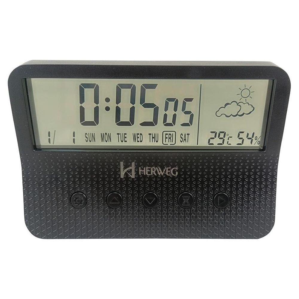Despertador Digital Herweg 2986 - Alarme e Termômetro