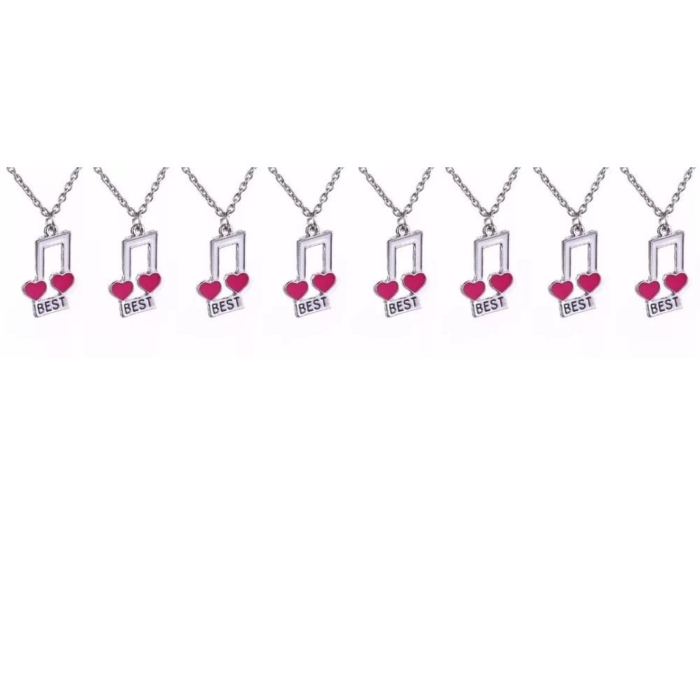 Kit 8 Colares Best Friends Forever Corrente Aço Inox