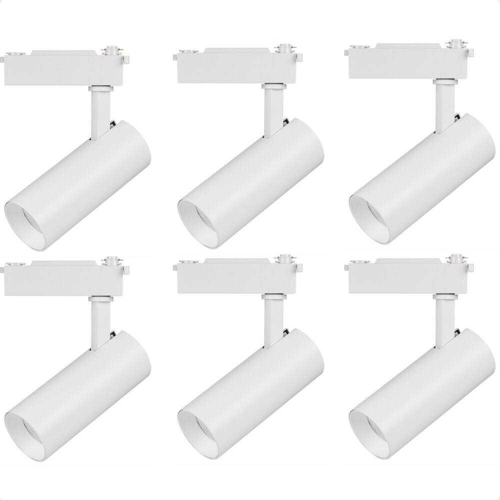 Kit 6 Spot Led MR16 para Trilho Eletrificado Branco 110/220v 6500K Frio