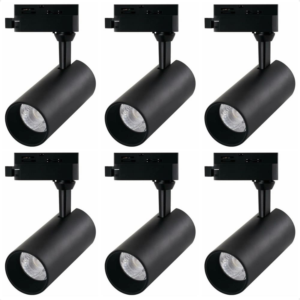 Kit 6 Spot Led MR16 para Trilho Eletrificado Preto 110/220v 6500K Frio