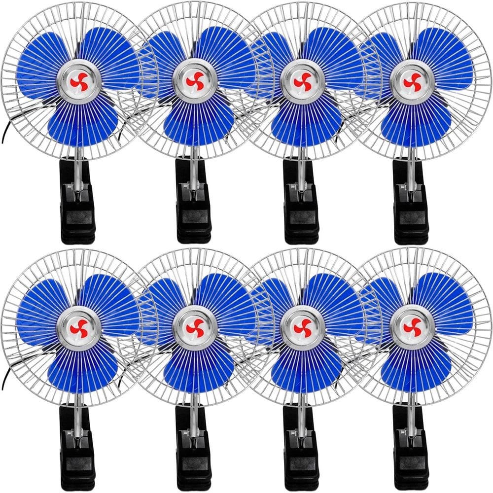 Kit 8 Mini Ventilador Veicular Carro Ônibus Caminhão De 15cm