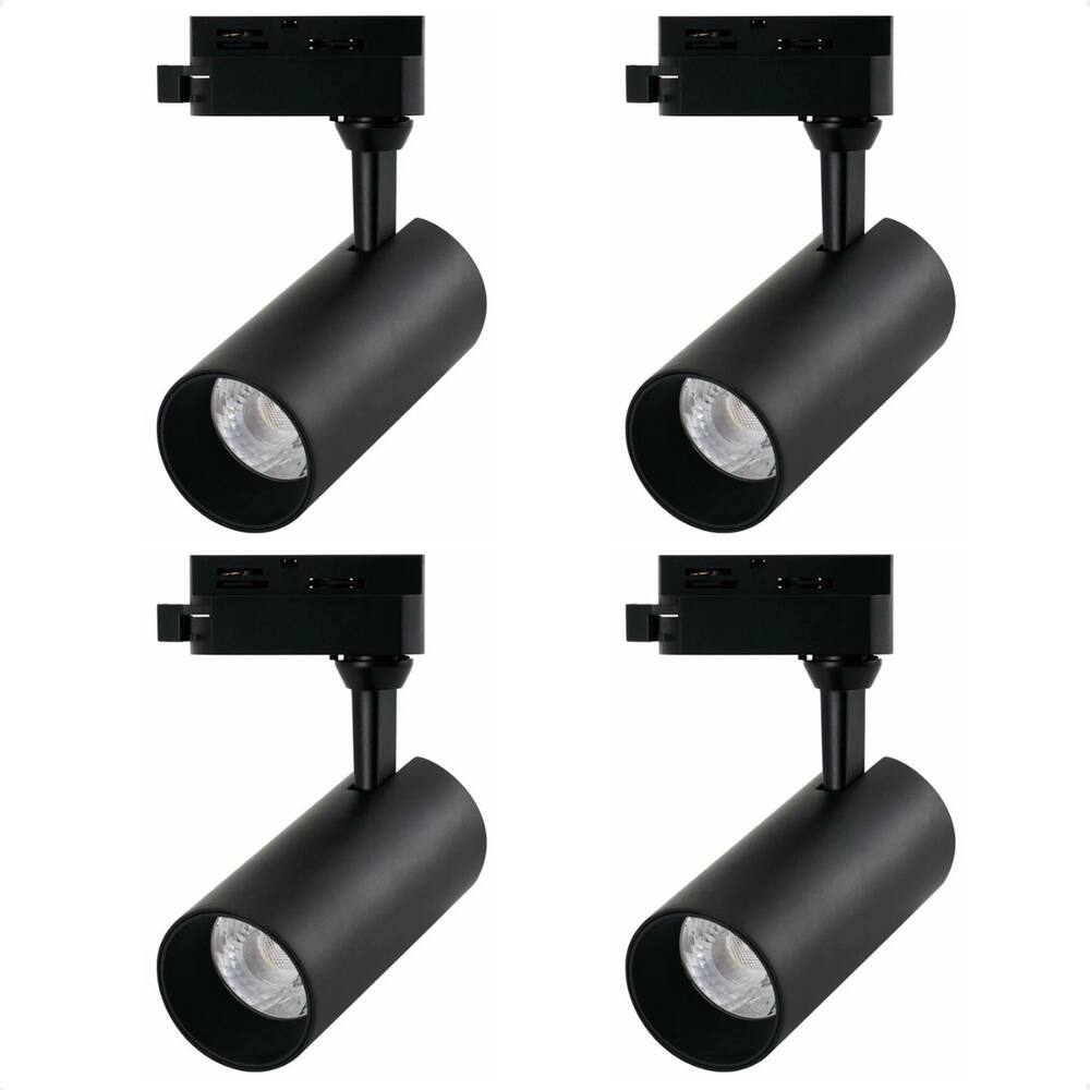 Kit 4 Spot Led MR16 para Trilho Eletrificado Preto 110/220v 6500K Frio