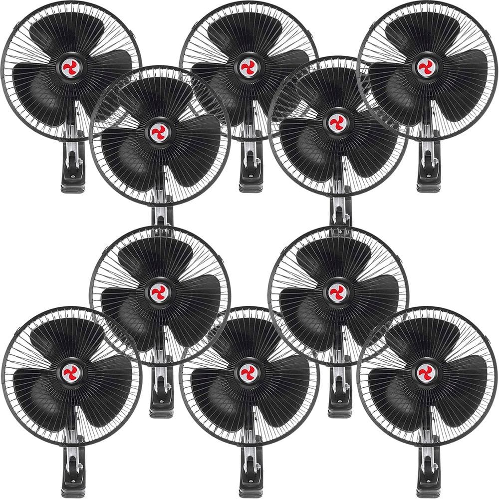 Kit 10 Mini Ventilador Veicular Carro Ônibus Caminhão 20cm