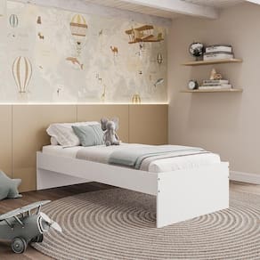 Cama Infantil Solteiro Prisma 191,5x42,5cm Branco