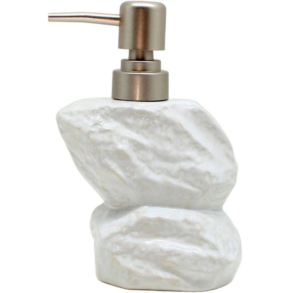 Saboneteira Líquida Decoração Banheiro Branco Cerâmica 350ml