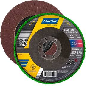 Disco Flap Fibra Grao 120 115X22.23 Standard Norton
