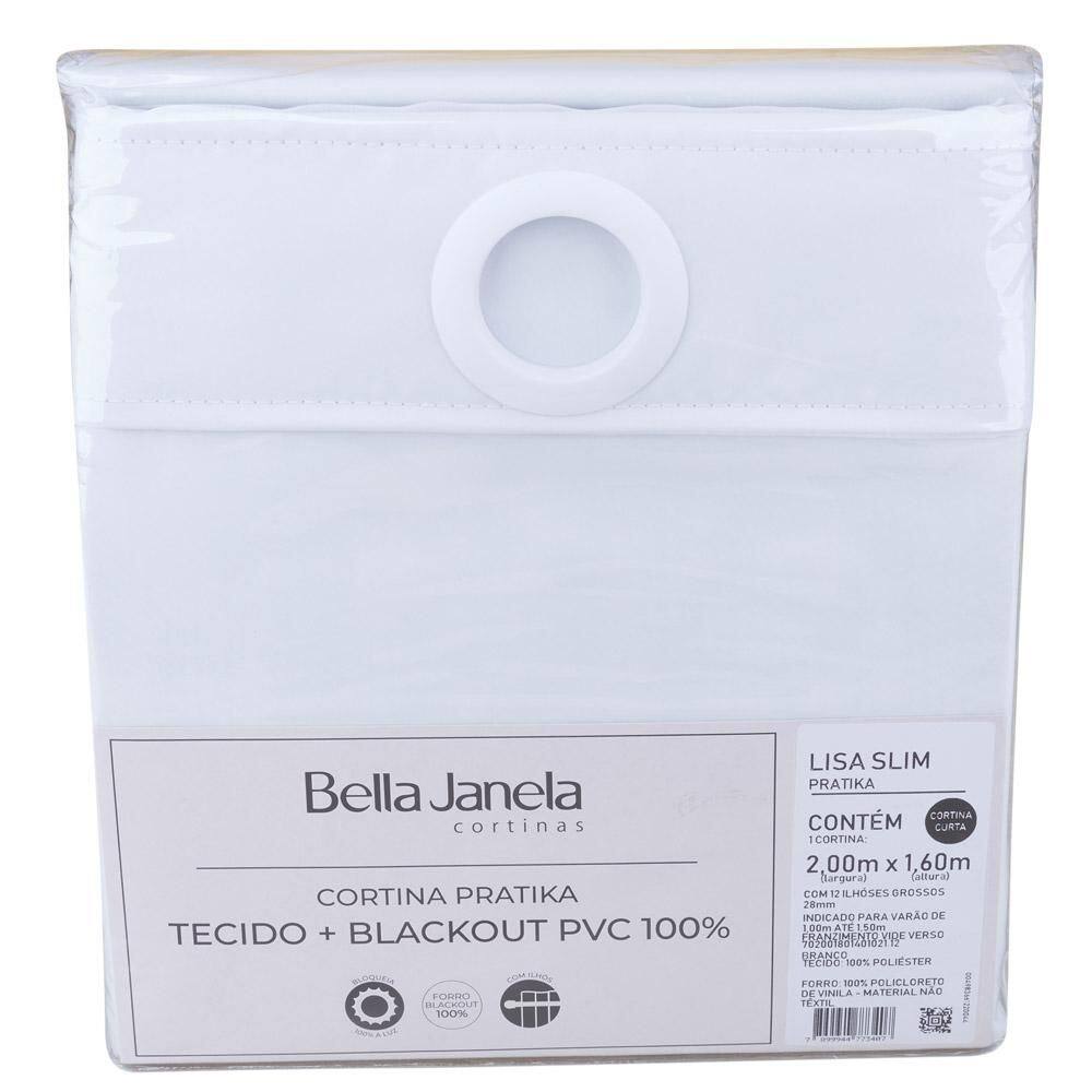 Cortina Blackout Lisa 200x160 Slim Pratika Branco
