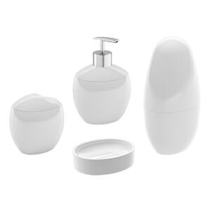 Kit Acessórios Banheiro Lavabo 4 Pcs Coza - Branco