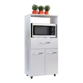 Armário de Cozinha Multiuso Luna 60cm com 02 Portas e Nicho Integrado Branco - Desk Design
