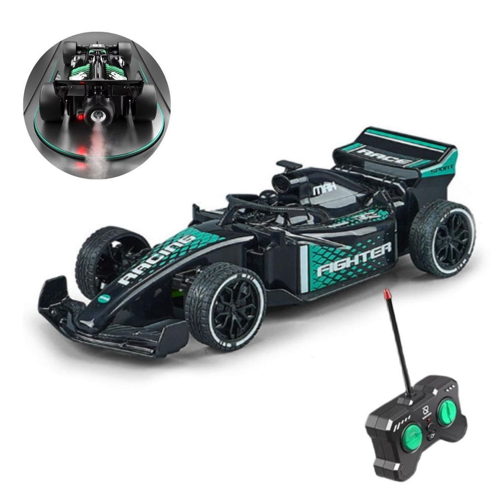 Carrinho F1 Miniatura Com Controle Remoto Fumaça Led Real