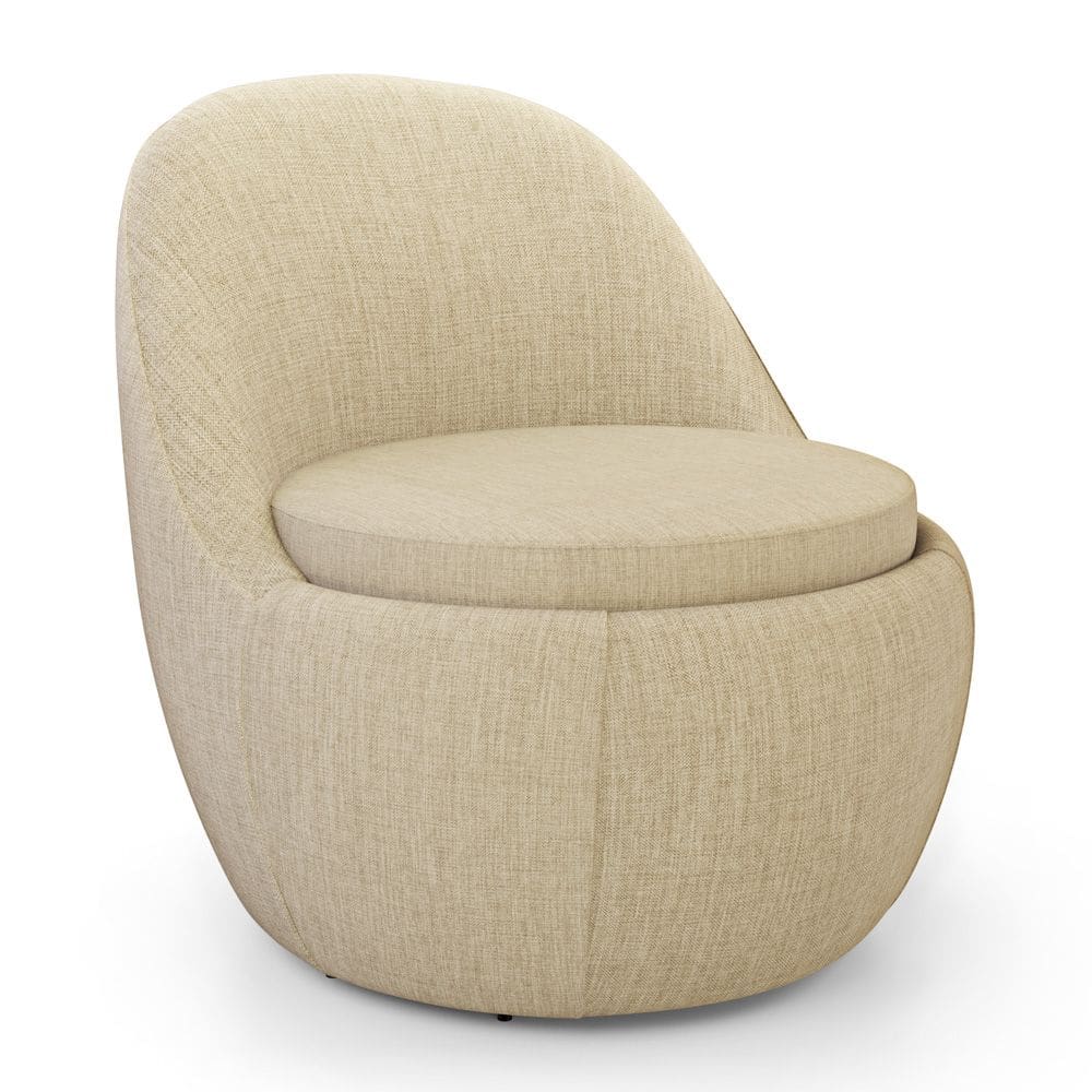 Poltrona Orgânica Living Memphis Fixa Linho Bege - Desk Design