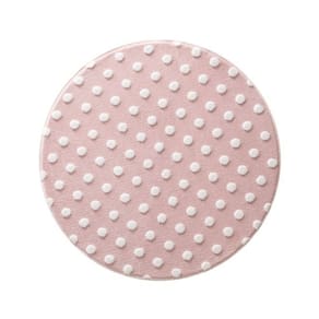 Tapete Quarto De Bebê Infantil Redondo Mimo Poá 100cm - Jolitex - Rosa