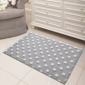 Tapete Quarto de Bebê Infantil Mimo Poá 70x100cm - Jolitex - Azul..