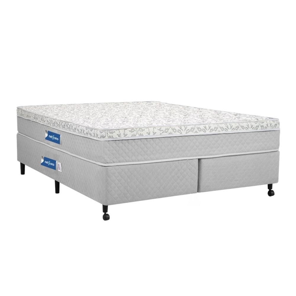 Cama Box + Colchão Netsono Queen Class One Face Tecnopedic 158x198x52cm