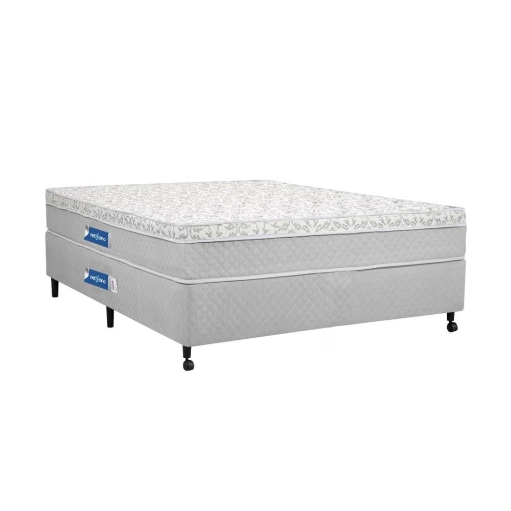 Cama Box + Colchão Netsono Casal Class One Face Tecnopedic 138x188x52cm