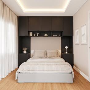 Guarda-roupa Modulado 7 Portas 4 Peças Hera Cabecasa Madeiramadeira Preto