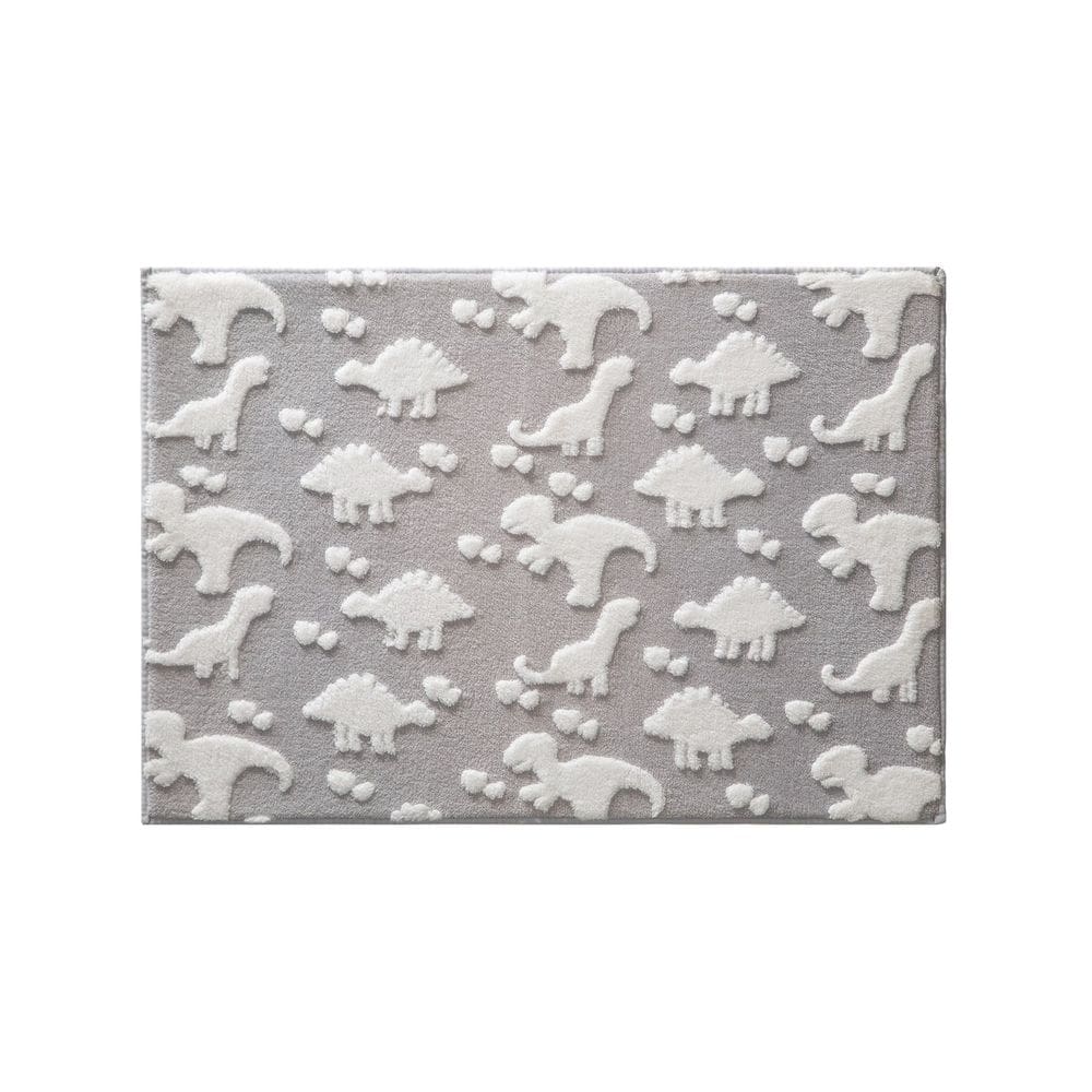 Tapete Quarto de Bebê Infantil Mimo Dino 70x100cm - Jolitex - Cinza