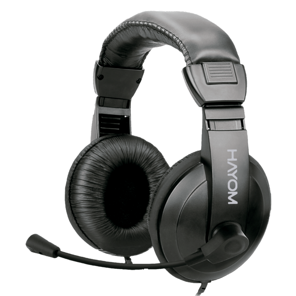 Headset Office Hayom HF2215 40mm 1x P3 3,5mm Com Microfone Preto - HF2215