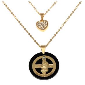 Colar Duplo Curso de Biomedicina Biomédica Folheado Ouro 18k