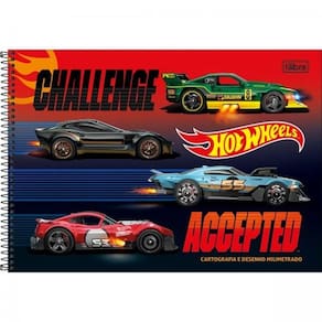 Caderno Cartografia 80 Folhas Hot Wheels Capa 2 - Tilibra