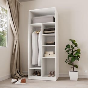 Guarda-roupa Modular 80cm sem Portas com Prateleiras Jade Cabecasa Madeiramadeira Branco