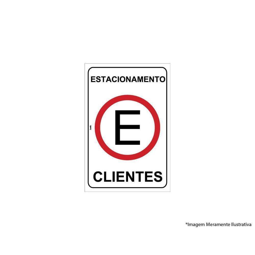 Placa Sinal Pvc 20X30Cm Estacionamento Para Clientes