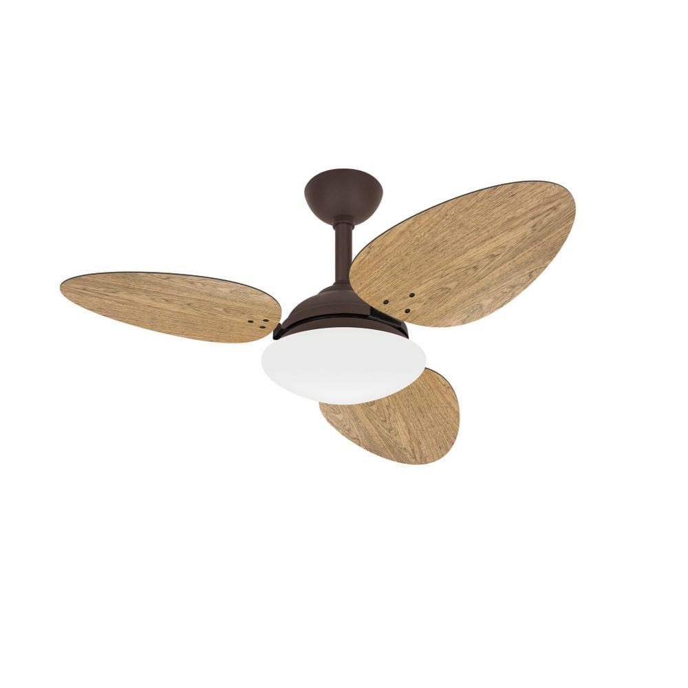 Ventilador Teto Marrom Trevo 3 Pás Freijó Turbo Ventax 110V