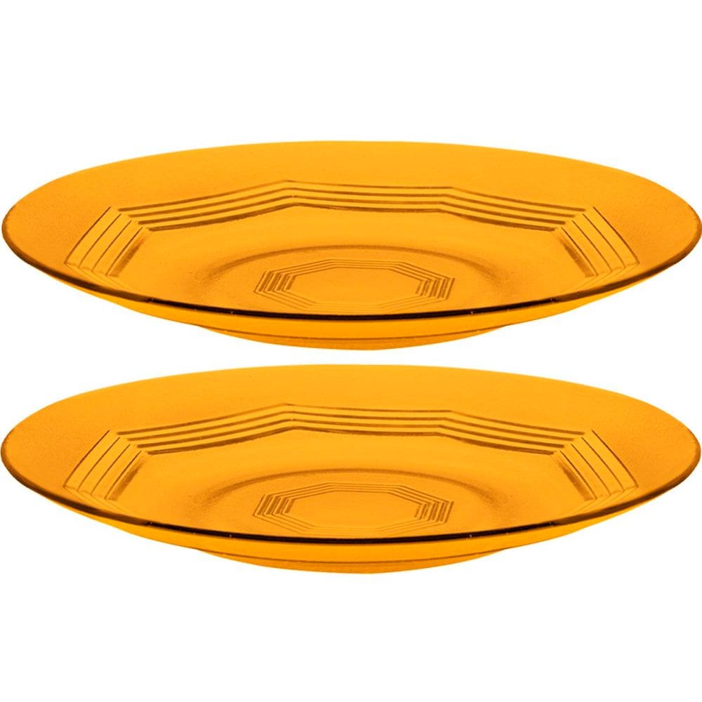 Jogo Pratos Raso Jantar 12 Pessoas 12Pçs Âmbar Em Vidro 23cm