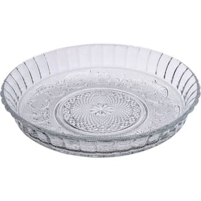 Fruteira Redonda Centro De Mesa Transparente Em Vidro 30cm