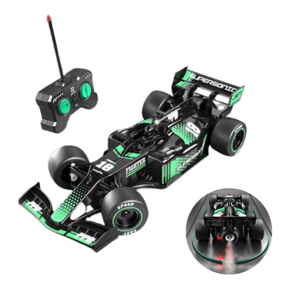 Carro F1 Com Controle Remoto Recarregável Fumaça Led