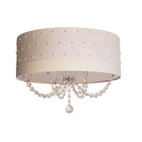Luminária Infantil 50X15 Quarto Pérolas Com Cristal Branco