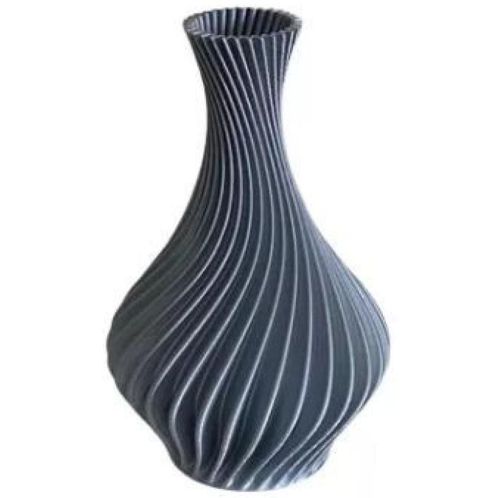Vaso Plantas Modelo Espiral Cinza- Jarro Decoração 12Cm
