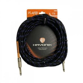 Cabo Para Instrumentos Player P10 Textil 7M Preto/Azul Hayo