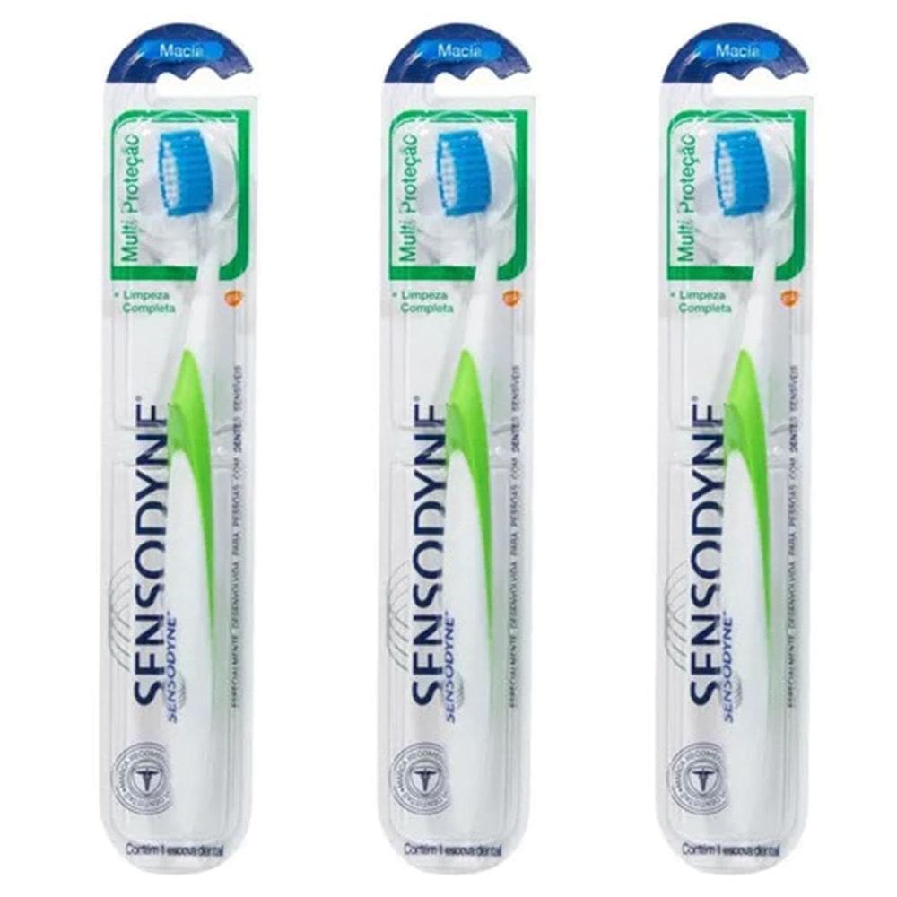 Escova De Dente Macia Multi Proteção Sensodyne Kit X3