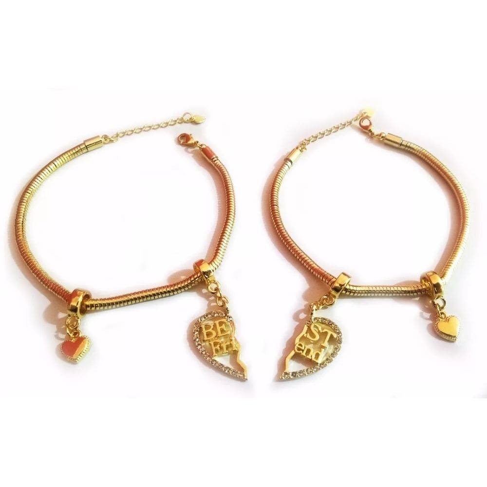 Pulseira Berloque Best Friends Folheado a Ouro 18k