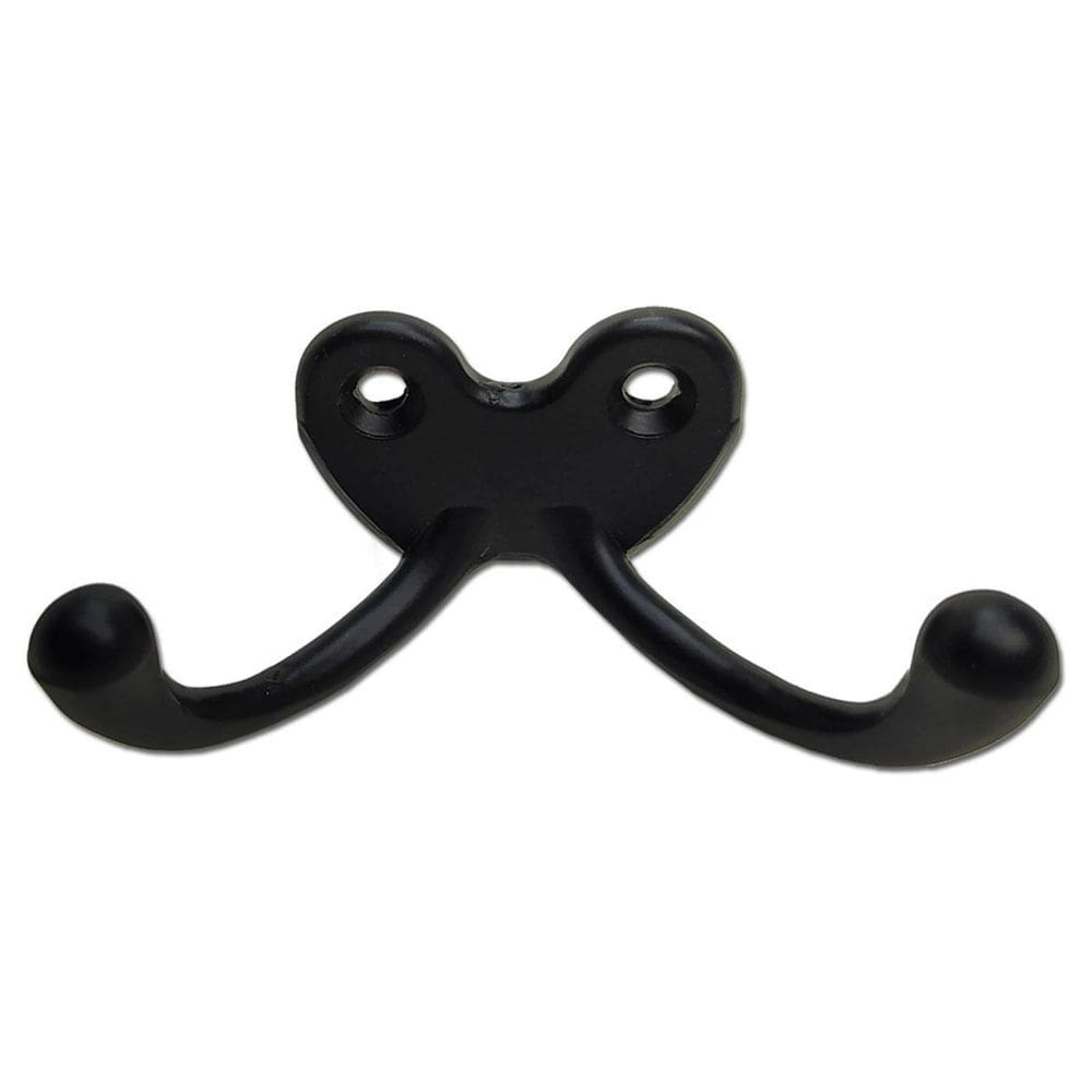 Kit Suporte Gancho Duplo Pequeno - Preto
