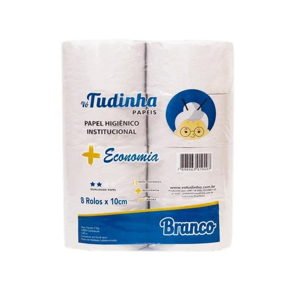 Papel Higienico Rolao Branco Economia 2 Kg Fardo 8 Rolos Vo