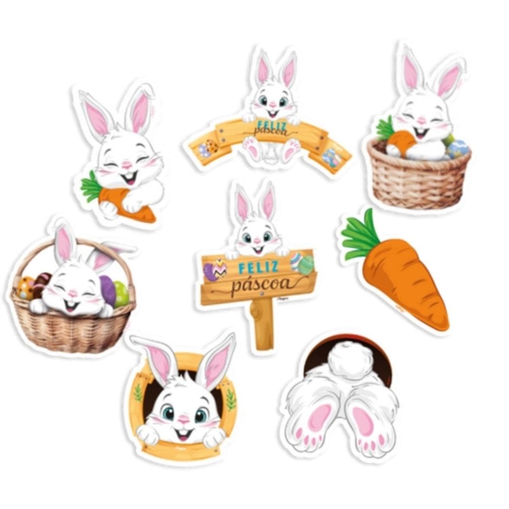 Picks Decorativos Para Doces Coelho Páscoa 8 Un Regina