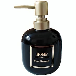Porta Sabonete Líquido De Porcelana Oval Lavabo Luxo Preto