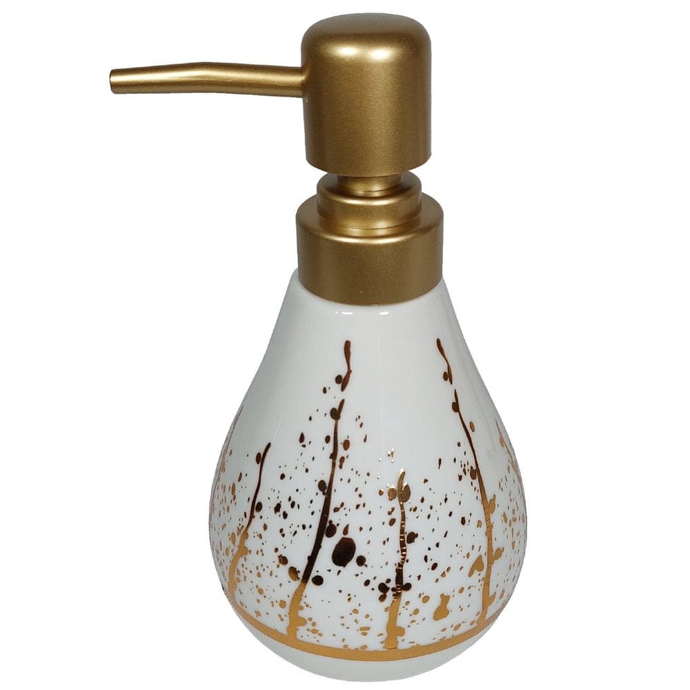 Porta Sabonete Liquido De Cerâmica Branco Premium 3D Lavabo