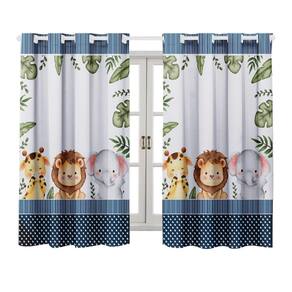 Cortina Infantil 2,00M X 1,50M Safari Baby Marinho