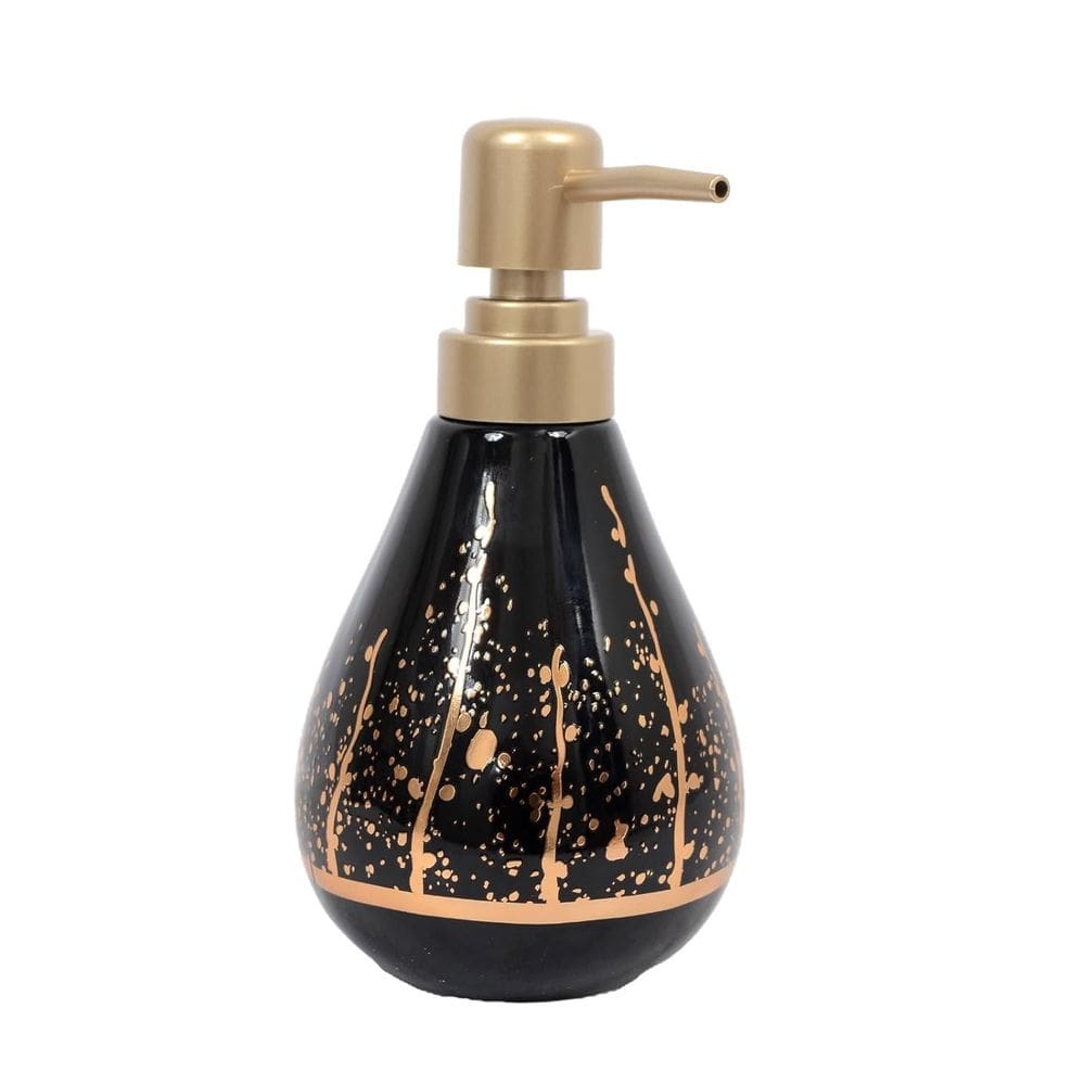 Porta Sabonete Liquido De Cerâmica Preto Premium 3D Lavabo