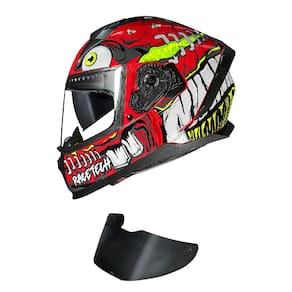 Capacete Race Tech Volt Croc Vermelho Mais Viseira Fumê