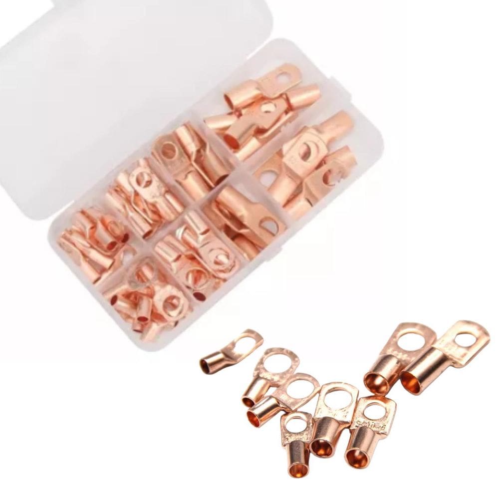Kit 60 Terminal Terminais Olhal Compressao Em Cobre Para Fio